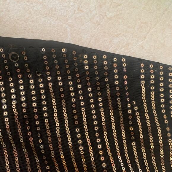 Eloquii size 16 black and gold sequin sheer shirt womans plus size cute era tour - Picture 4 of 9
